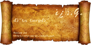 Áts Gergő névjegykártya